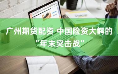 广州期货配资 中国险资大鳄的“年末突击战”