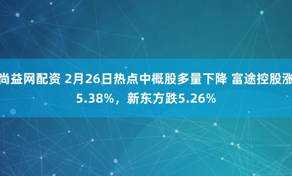 尚益网配资 2月26日热点中概股多量下降 富途控股涨5.38%，新东方跌5.26%