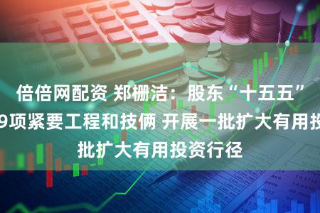 倍倍网配资 郑栅洁：股东“十五五”成见109项紧要工程和技俩 开展一批扩大有用投资行径