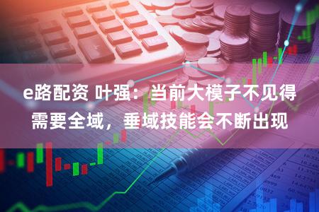 e路配资 叶强：当前大模子不见得需要全域，垂域技能会不断出现