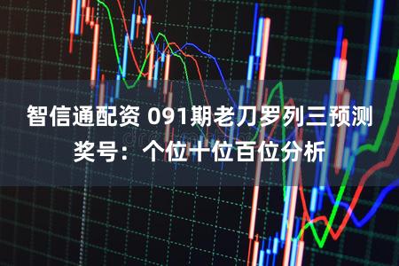 智信通配资 091期老刀罗列三预测奖号:个位十位百位分析